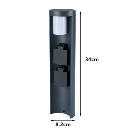 Brilagi - Зовнішній світильник з 2 розетками SCHUKO PILLAR 1xG9/11W/230V IP44 антрацит