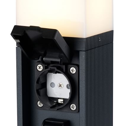 Brilagi -Зовнішній світильник з 2 розетками SCHUKO PILLAR 1xG9/11W/230V IP44 антрацит
