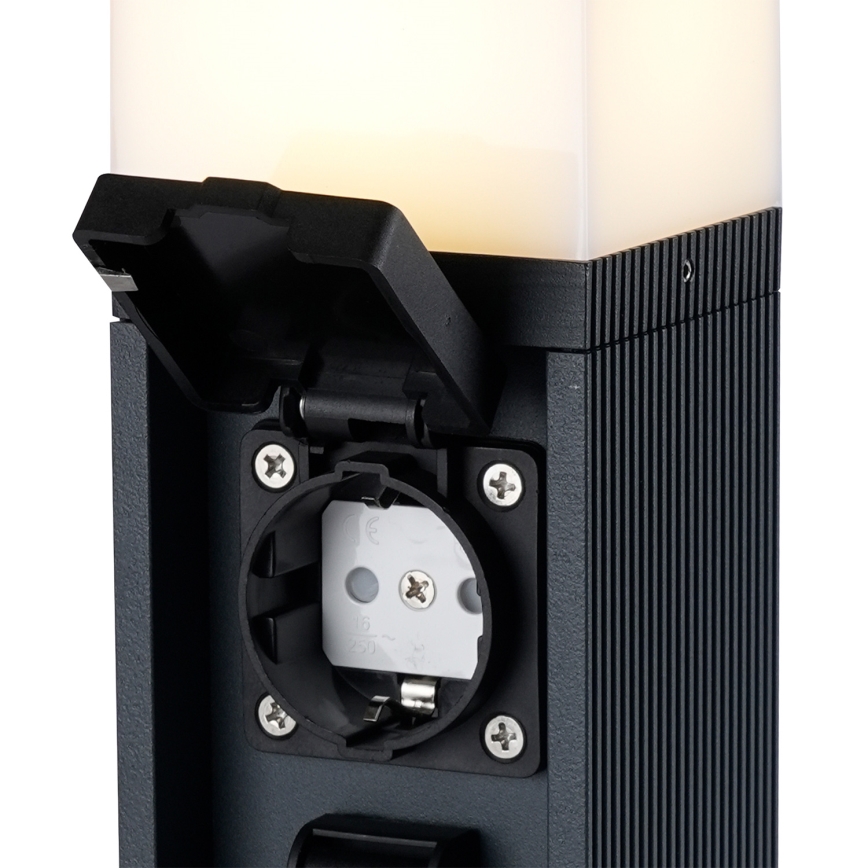 Brilagi -Зовнішній світильник з 2 розетками SCHUKO PILLAR 1xG9/11W/230V IP44 антрацит