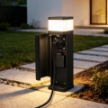 BRILAGI - Зовнішній світильник з 2 розетками SCHUKO PILLAR 1xG9/11W/230V IP44 чорний