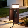 BRILAGI - Зовнішній світильник з 2 розетками SCHUKO PILLAR 1xG9/11W/230V IP44 коричневий