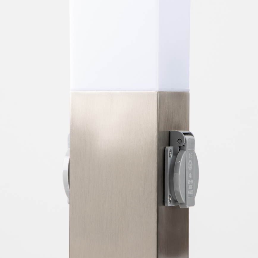Brilagi - Зовнішній світильник із 2 розетками SCHUKO NOVA 1xE27/15W/230V 40 cm IP44 матовий хром