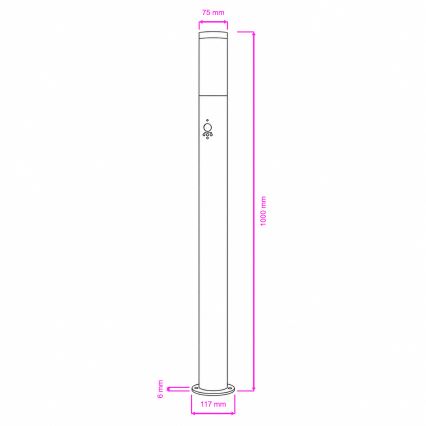 BRILAGI - Зовнішній світильник з датчиком руху ELIA 1xE27/20W/230V IP44 100 см матовий хром