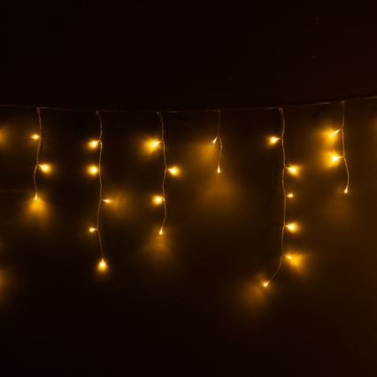 Брілагі — вулична різдвяна світлодіодна гірлянда, 200 світлодіодів, 8 режимів, 13 м, IP44, теплий білий, у вигляді бурульок
