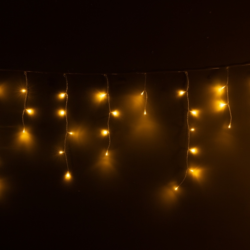 Брілагі — вулична різдвяна світлодіодна гірлянда, 200 світлодіодів, 8 режимів, 13 м, IP44, теплий білий, у вигляді бурульок