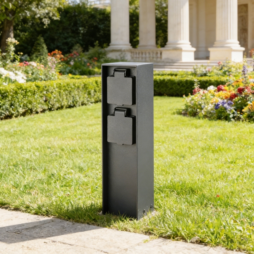 BRILAGI - Зовнішня стійка з розетками PILLAR 2Z SCHUKO 230V IP44 чорна