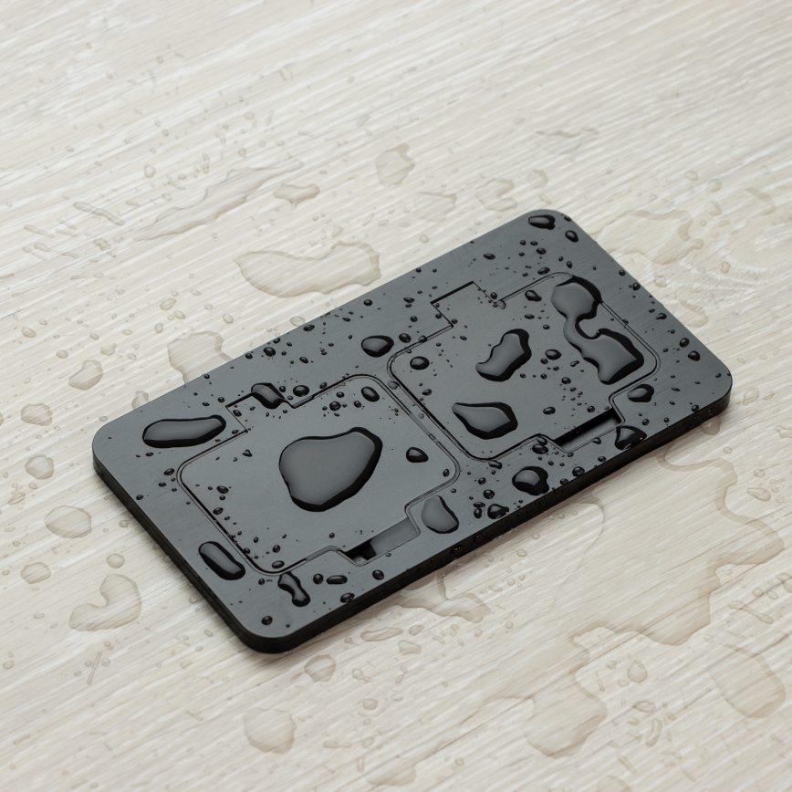 Brilagi - Зовнішня вбудована підлогова подвійна розетка IP55, чорна, прямокутна