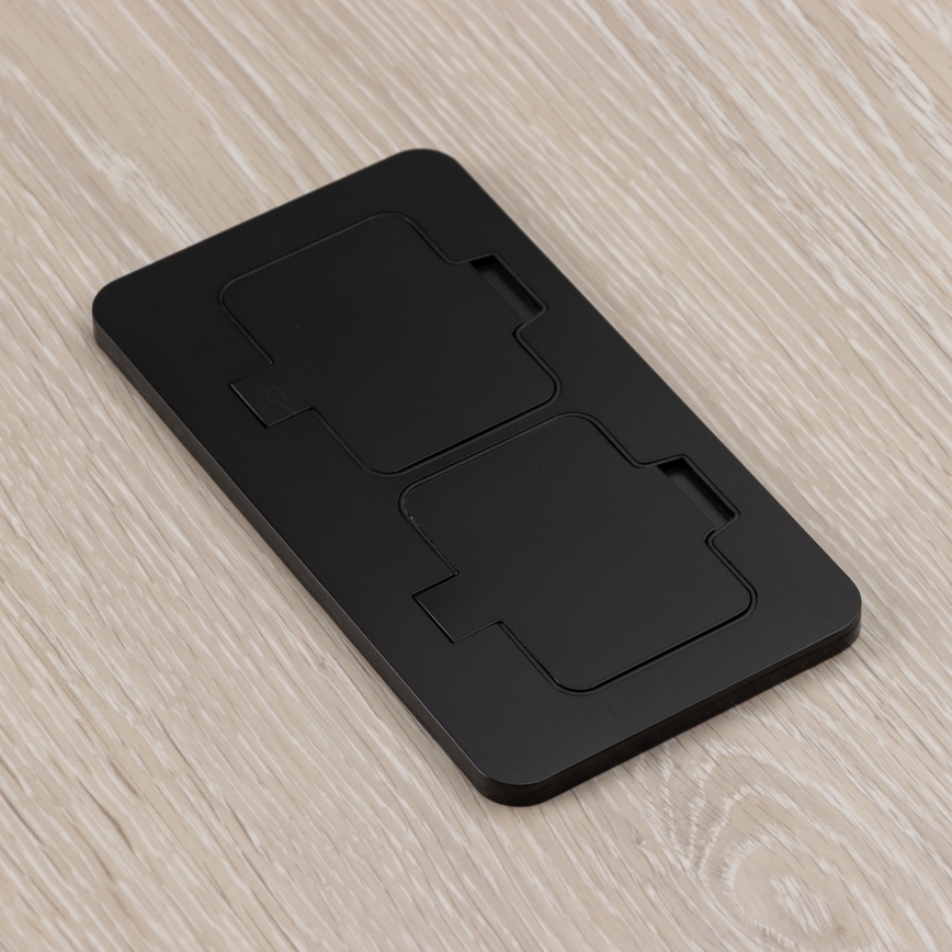 Brilagi - Зовнішня вбудована підлогова подвійна розетка IP55, чорна, прямокутна