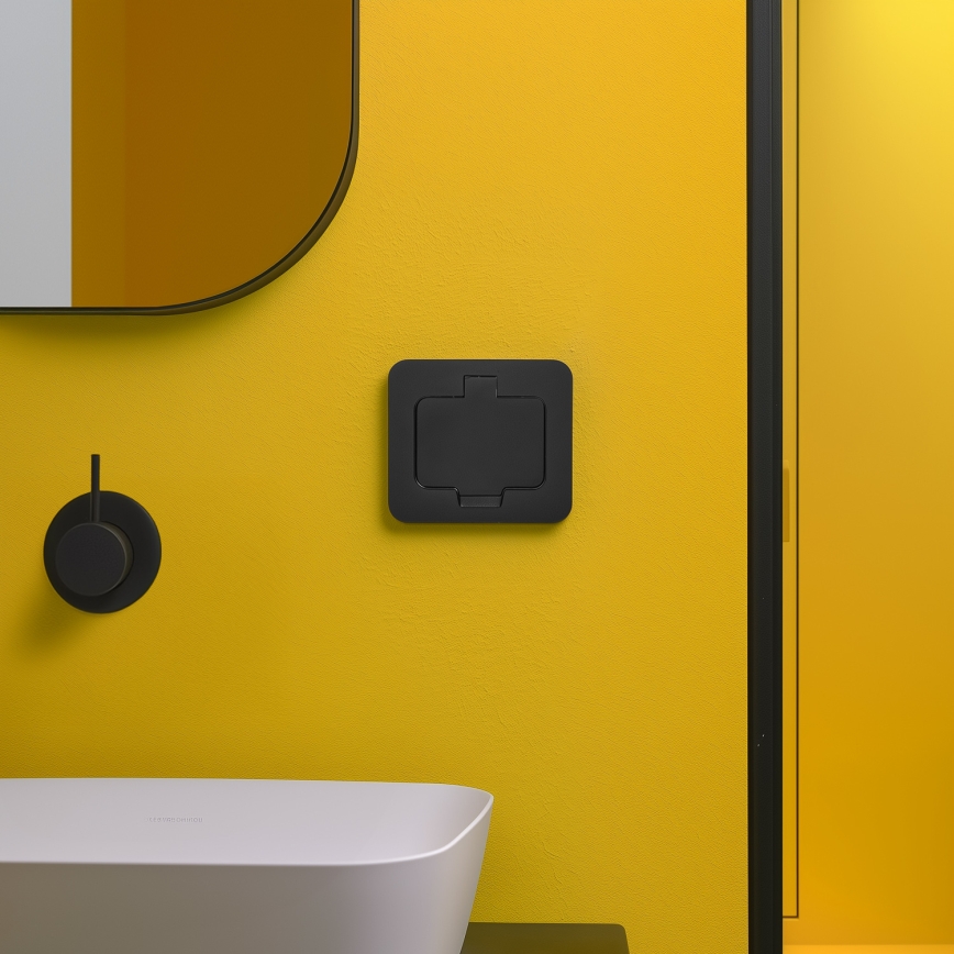 Brilagi - Зовнішня вбудована підлогова розетка IP55, чорна, прямокутна