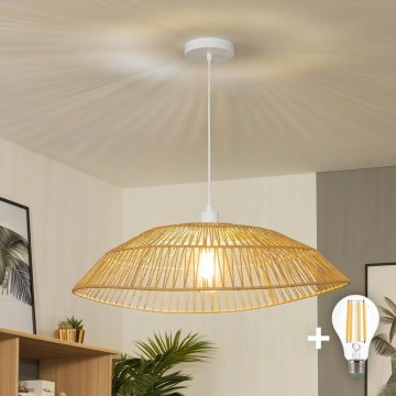 Brilagi - коричнева LED-підвісна люстра на тросі CERIA BOHO 1xE27/40W/230V, діаметр 70 см