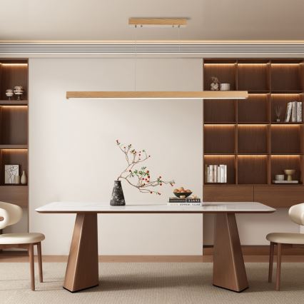 Brilagi - Диммируемая LED-люстра на тросе OAK SMART LED/30 Вт/230 В Wi-Fi Tuya, отделка дуб, в комплекте пульт дистанционного управления