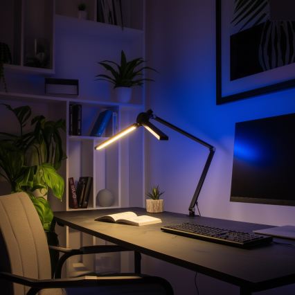 BRILAGI - LED RGBTW диммируемая сенсорная настольная лампа с зажимом VARIO LED/18W/230V 3000-6500K CRI 96 черная