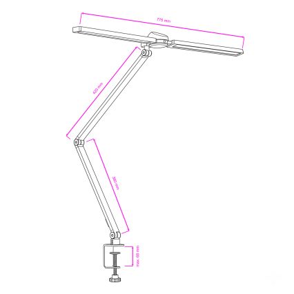 BRILAGI - LED RGBTW диммируемая сенсорная настольная лампа с зажимом VARIO LED/18W/230V 3000-6500K CRI 96 черная