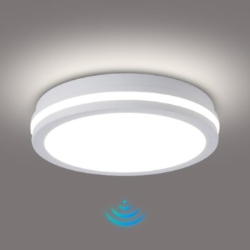 Brilagi — LED зовнішній стельовий світильник із сенсором BENE, LED/24 Вт/230 В, діаметр 26 см, білий, IP54