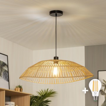 Brilagi — светодиодная люстра на тросе CERIA BOHO, 1×E27/40W/230V, диаметр 70 см, коричневая