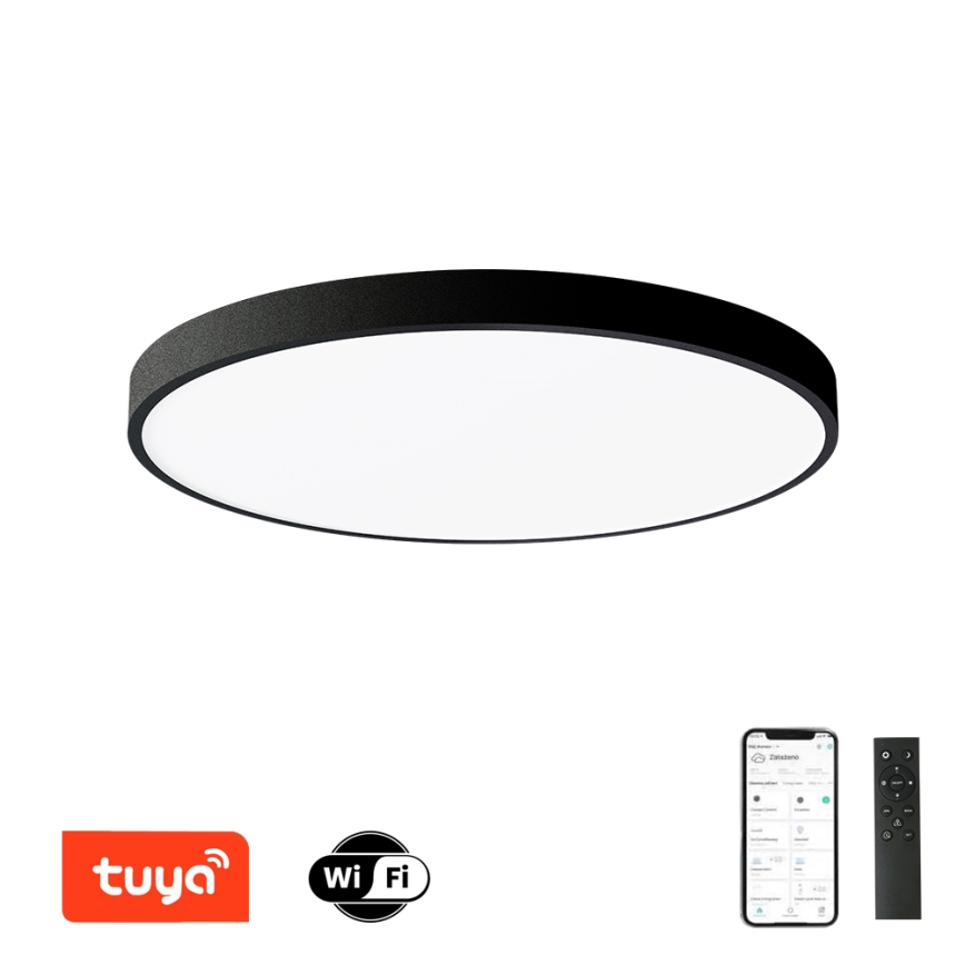 Brilagi - диммируемый потолочный светильник POOL SMART LED, 128 Вт, 230 В, 3000–6000 К, диаметр 100 см, Wi‑Fi Tuya, чёрный, с пультом дистанционного управления
