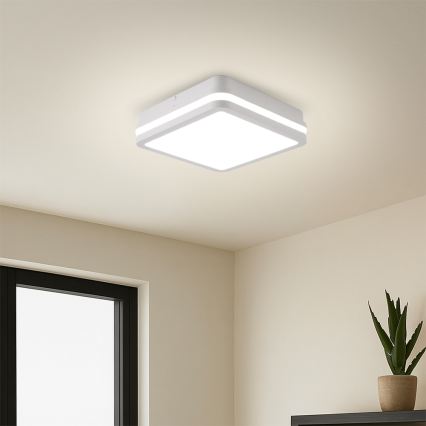 BRILAGI — уличный LED-светильник BENE с датчиком, 18 Вт/230 В, 22×22 см, белый, IP54