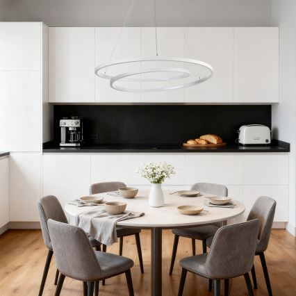 Brilagi - LED-затемнювана люстра на тросі TWISTER LED/75W/230V 3000-6000K діам. 70 см біла + пульт дистанційного керування