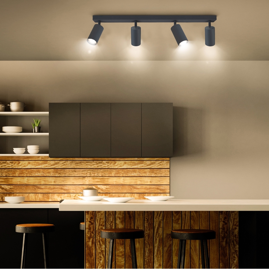 Brilagi - LED RGBW точковий світильник SELE з можливістю затемнення 4xGU10/4,8W/230V 3000K антрацит + пульт дистанційного керування