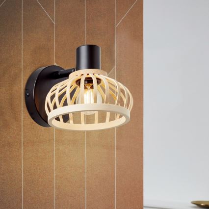 Brilliant - Бамбуковий настінний світильник NORAH 1xE14/28W/230V