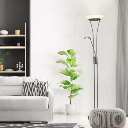 Brilliant - диммируемая светодиодная напольная лампа FINN 2xLED/13W/230V матовый хром