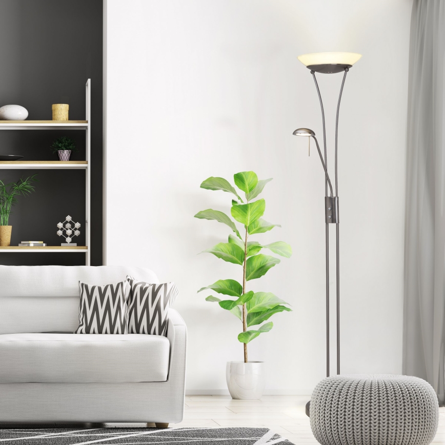 Brilliant - диммируемая светодиодная напольная лампа FINN 2xLED/13W/230V матовый хром