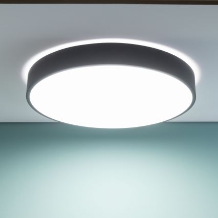 Brilliant - Диммируемый светодиодный потолочный светильник SLIMLINE LED/60W/230V 3000-6500K диаметр 49 см черный + пульт дистанционного управления