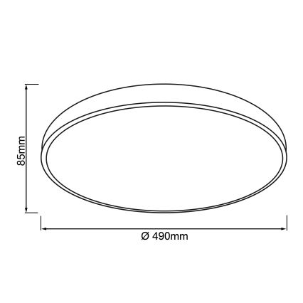 Brilliant - Диммируемый светодиодный потолочный светильник SLIMLINE LED/60W/230V 3000-6500K диаметр 49 см черный + пульт дистанционного управления