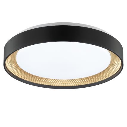 Brilliant - Регульований стельовий світильник WALDO LED/24W/230V 3000-6500K діаметр 38,5 см чорний/золотий + пульт дистанційного керування