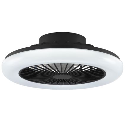 Brilliant - диммируемый светодиодный (LED) потолочный светильник с вентилятором MONTERO, LED/20W/230V, 2700-6500K, диаметр 42 см, черный + пульт дистанционного управления