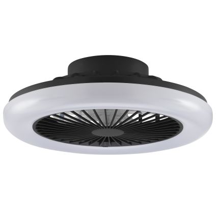 Brilliant - диммируемый светодиодный (LED) потолочный светильник с вентилятором MONTERO, LED/20W/230V, 2700-6500K, диаметр 42 см, черный + пульт дистанционного управления