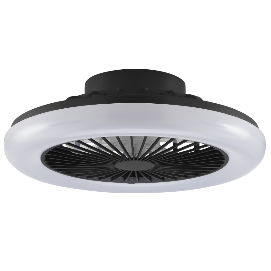 Brilliant - диммируемый светодиодный (LED) потолочный светильник с вентилятором MONTERO, LED/20W/230V, 2700-6500K, диаметр 42 см, черный + пульт дистанционного управления
