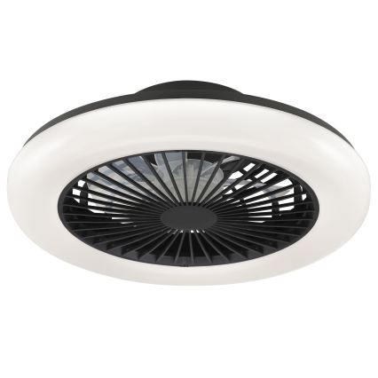 Brilliant - диммируемый светодиодный (LED) потолочный светильник с вентилятором MONTERO, LED/20W/230V, 2700-6500K, диаметр 42 см, черный + пульт дистанционного управления