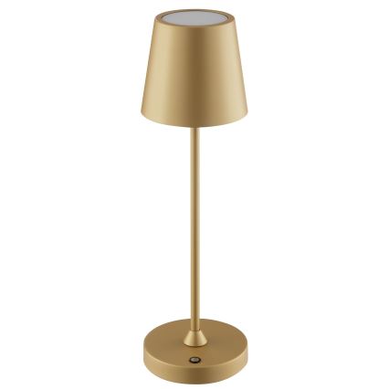 Brilliant - ELORA LED, регульована сенсорна акумуляторна настільна лампа для вулиці LED/2,5W/5V 2700K 2600 mAh IP44, золота