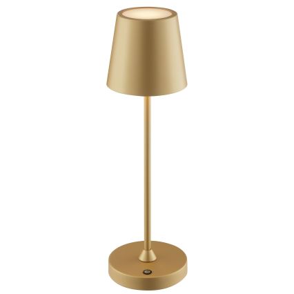 Brilliant - ELORA LED, регульована сенсорна акумуляторна настільна лампа для вулиці LED/2,5W/5V 2700K 2600 mAh IP44, золота