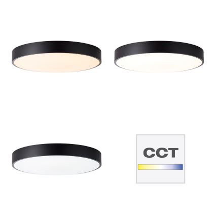 Brilliant - димований LED-стельовий світильник SLIMLINE LED/60W/230V 3000-6500K діаметр 49 см чорний + пульт дистанційного керування