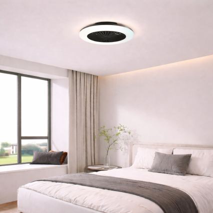 Brilliant - LED стельовий світильник з регулюванням яскравості та вентилятором MONTERO LED/20W/230V 2700-6500K діаметр 42 см чорний + пульт дистанційного керування
