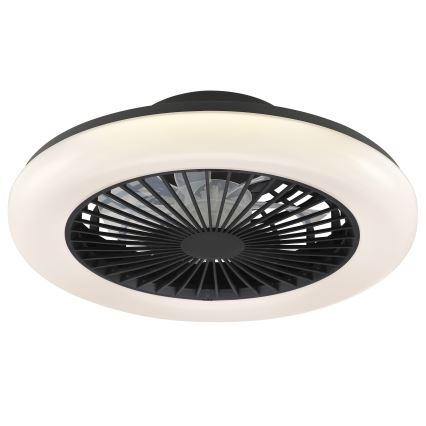 Brilliant - LED стельовий світильник з регулюванням яскравості та вентилятором MONTERO LED/20W/230V 2700-6500K діаметр 42 см чорний + пульт дистанційного керування
