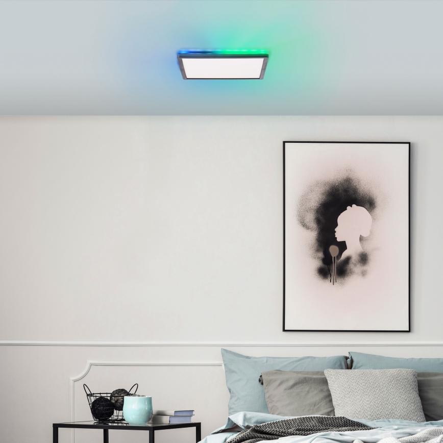 Brilliant - Стельовий RGBW-світильник з регулюванням яскравості SALTERY LED/20W/230V 3000-6500 + пульт дистанційного керування