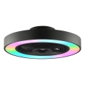 Brilliant - LED RGBW диммируемый потолочный светильник с вентилятором CATANIA LED/37W/230V 2700-6500K диаметр 48,6 см чёрный + пульт дистанционного управления