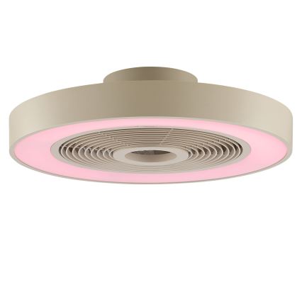 Brilliant - LED RGBW Диммируемый потолочный светильник с вентилятором CATANIA LED/37W/230V 2700-6500K диаметр 48,6 см бежевый + пульт дистанционного управления
