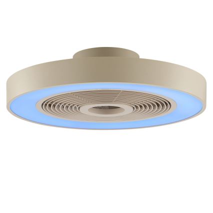 Brilliant - LED RGBW Диммируемый потолочный светильник с вентилятором CATANIA LED/37W/230V 2700-6500K диаметр 48,6 см бежевый + пульт дистанционного управления