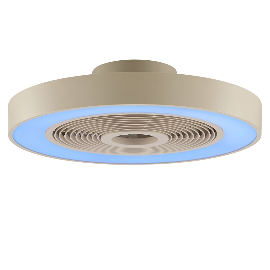 Brilliant - LED RGBW Диммируемый потолочный светильник с вентилятором CATANIA LED/37W/230V 2700-6500K диаметр 48,6 см бежевый + пульт дистанционного управления
