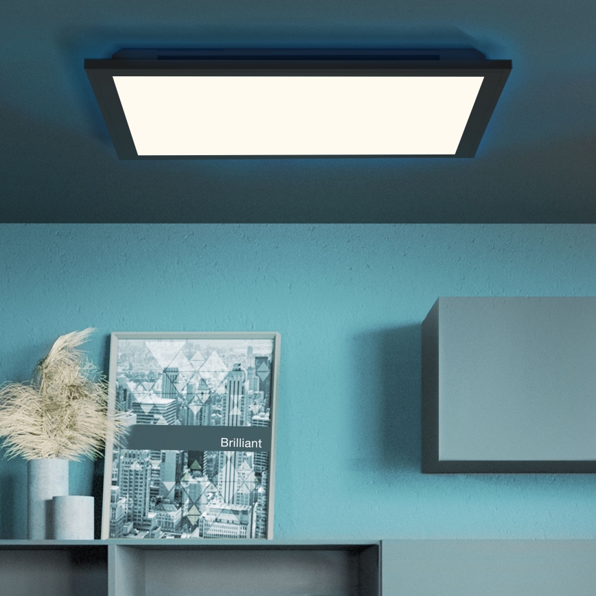 Brilliant - Стельовий RGBW-світильник з регулюванням яскравості ALLIE LED/24W/230V 2700-6500K чорний + пульт дистанційного керування
