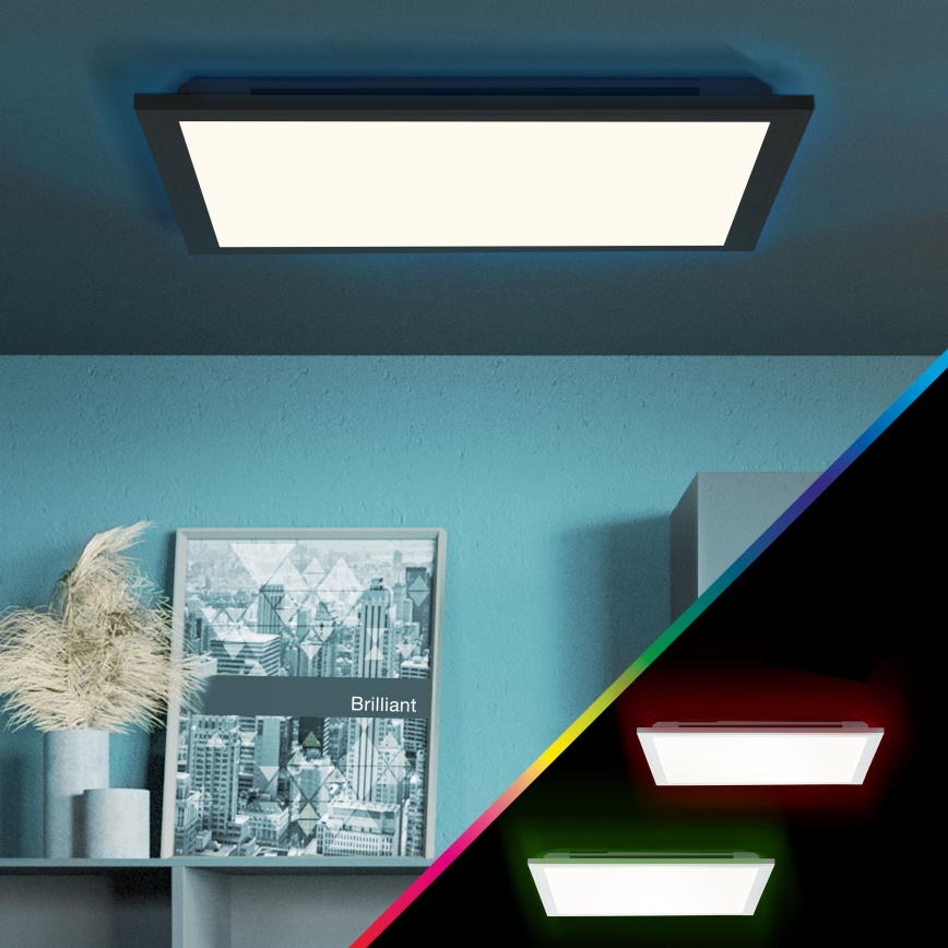 Brilliant - Стельовий RGBW-світильник з регулюванням яскравості ALLIE LED/24W/230V 2700-6500K чорний + пульт дистанційного керування