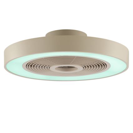 Brilliant - LED RGBW димований стельовий світильник з вентилятором CATANIA LED/37W/230V 2700-6500K діаметром 48,6 cm бежевий + пульт дистанційного керування
