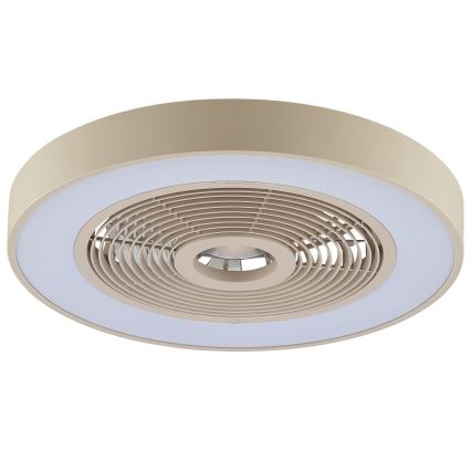 Brilliant - LED RGBW димований стельовий світильник з вентилятором CATANIA LED/37W/230V 2700-6500K діаметром 48,6 cm бежевий + пульт дистанційного керування