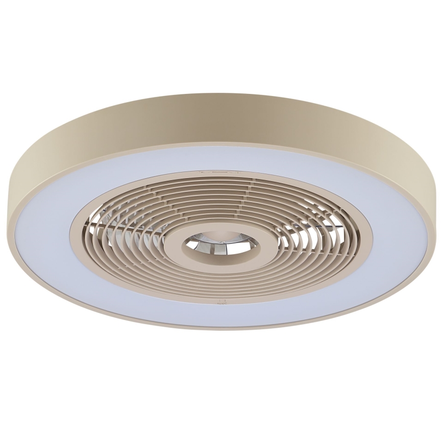 Brilliant - LED RGBW димований стельовий світильник з вентилятором CATANIA LED/37W/230V 2700-6500K діаметром 48,6 cm бежевий + пульт дистанційного керування