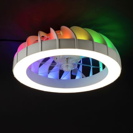 Brilliant - Світлодіодний RGBW регульований стельовий вентилятор зі світлом FANORA LED/30W/230V 2700-6500K діаметр 46 см білий + дистанційне керування