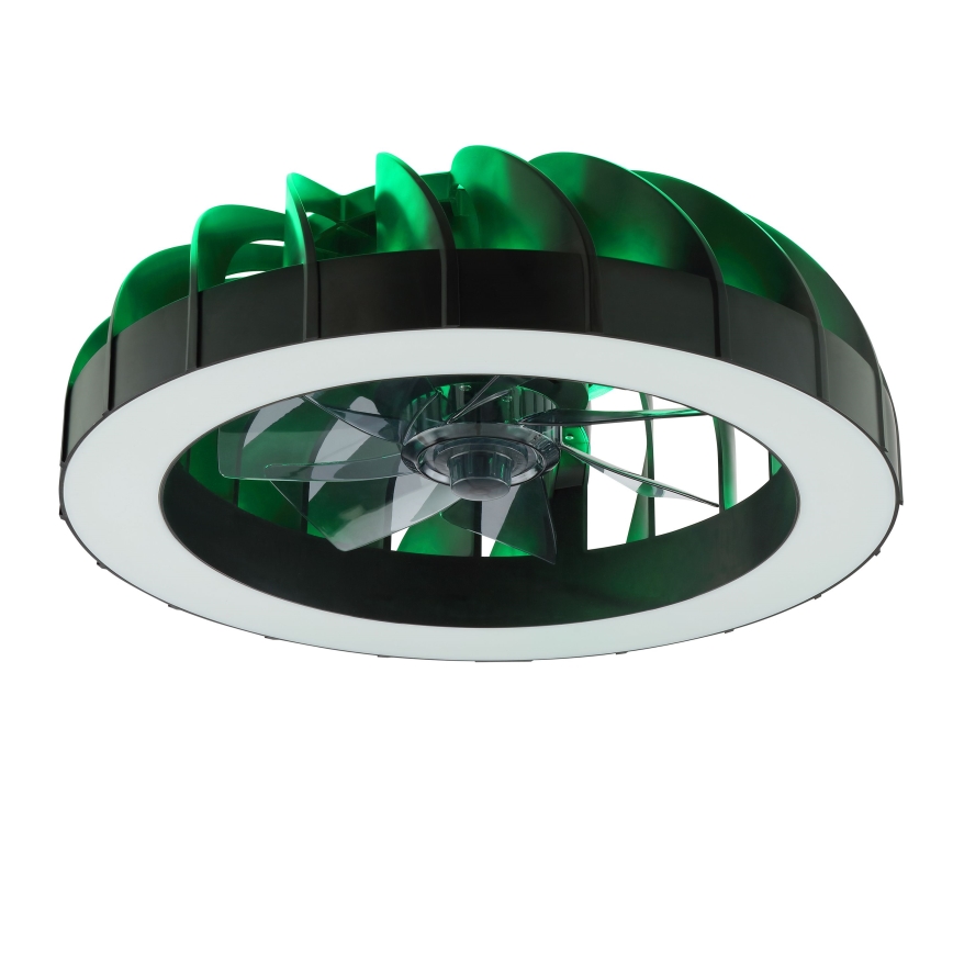 Brilliant - Світлодіодний RGBW регульований стельовий вентилятор зі світлом FANORA LED/30W/230V 2700-6500K діаметром 46 см чорний + дистанційне керування